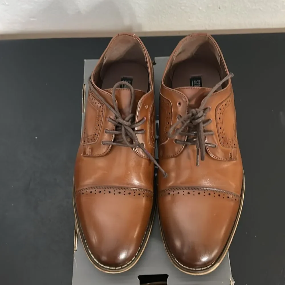 Stacy Adams Cognac Leather Shoes Boys Size 6